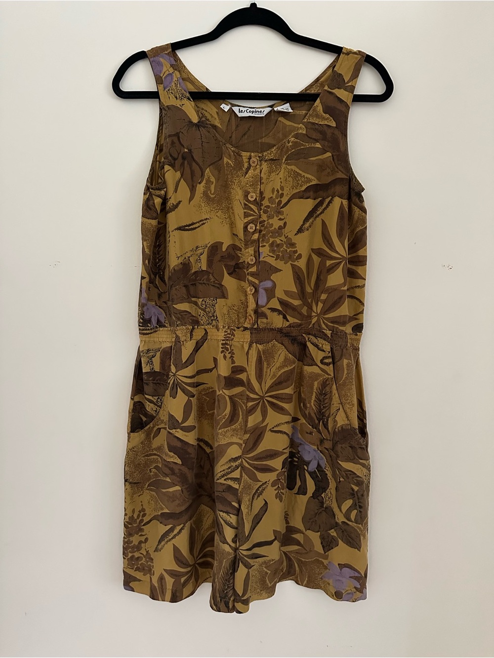 Les Copains 100% Silk Botanical Sleeveless Vintage Romper